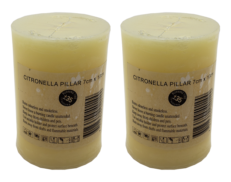 Citronella Pillar Candle 1 Pack -x 2 Set