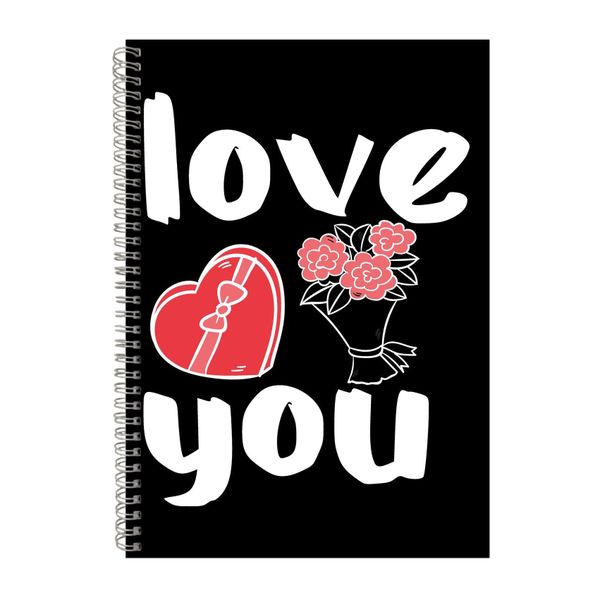Love You A4 Notebook Spiral Lined Trendy Notepad image