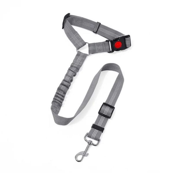 2-in-1 Dog Car Seat Belt Lead: Reflective Headrest Restraint