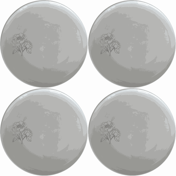 Bold Coral Peonies Side Plate Set of 4 - Range 1
