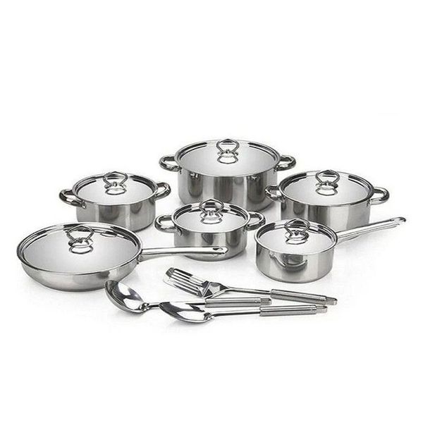 15 Piece Heavy Bottom Stainless Steel Cookware Set