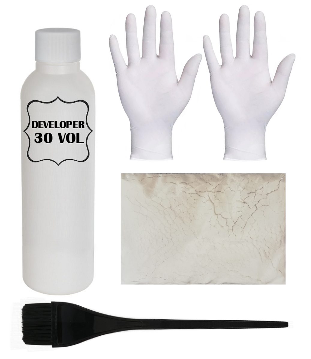 Professional Highlift Hair Bleach Powder + 30Vol Developer Full Kit