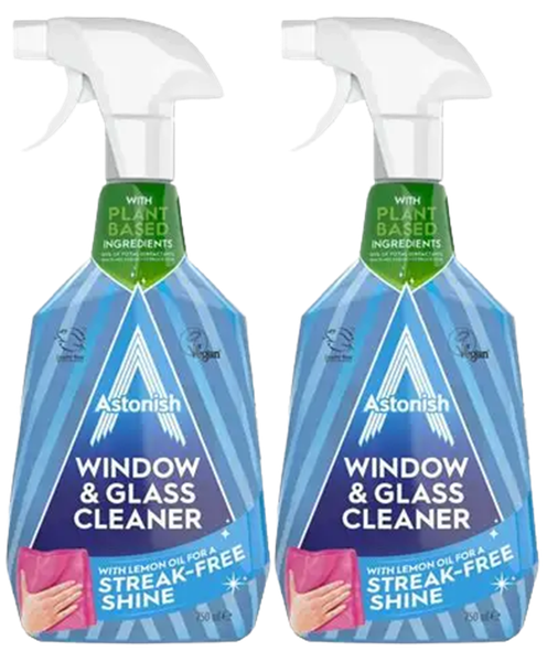 Window &amp; Glass Cleaner | Streak-Free Shine | 2 Pack | Astonish