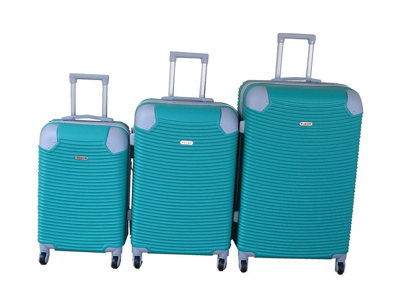 Stylish 3-Piece ABS Luggage Set - Teal with Spinner Wheels