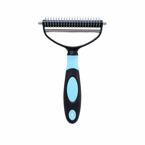 Dual-Sided Pet Dematting Comb &amp; Deshedding Brush, Stainless Steel