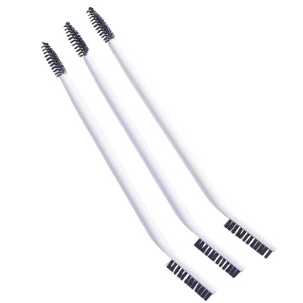 3 Piece - Eyelash &amp; Eyebrow Brush Set With Dual End Tips