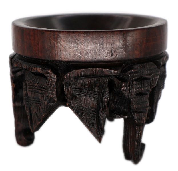 Hand Carved Wooden Elephant Inspired Ostrich Egg Holder