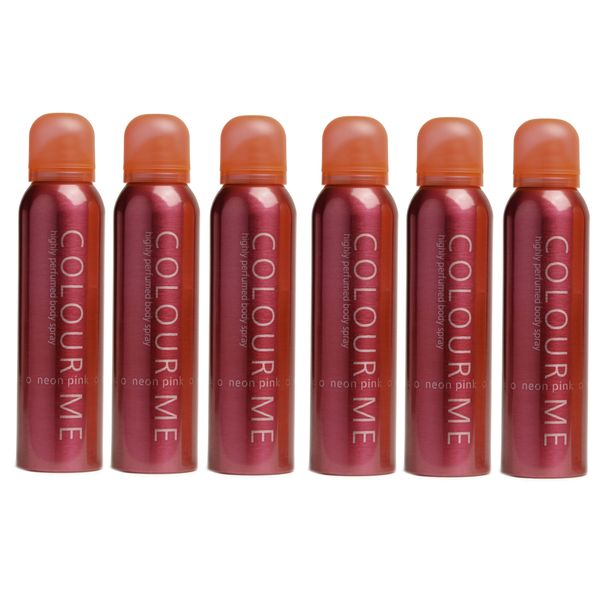 Colour Me Neon Pink Body Spray 6 Pack