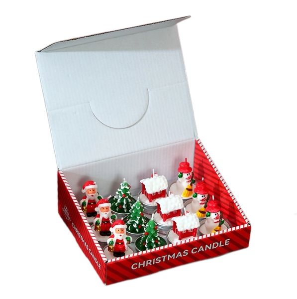Set of 12 Mini Christmas Candles