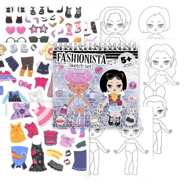 Dress-up Game Activity Sticker Book-Doll Sticker Book Set