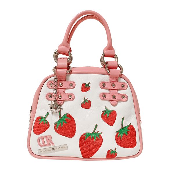 Donatella Rufrano - Fragola - Genuine Leather Handbag - White &amp; Pink