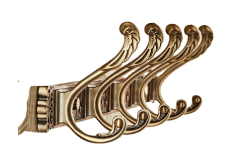 Decor Brass Coat Hook Wall Mounted 5 Hook Towel Rack 50cm