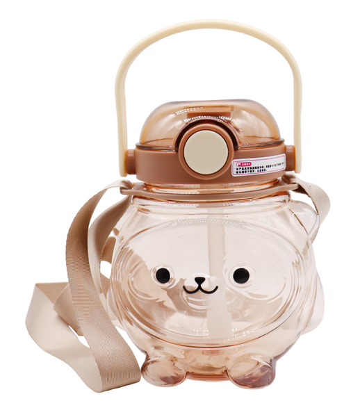 1000ml Kids Water Bottle Bear Shape Plastic Cup with Lid and Straw