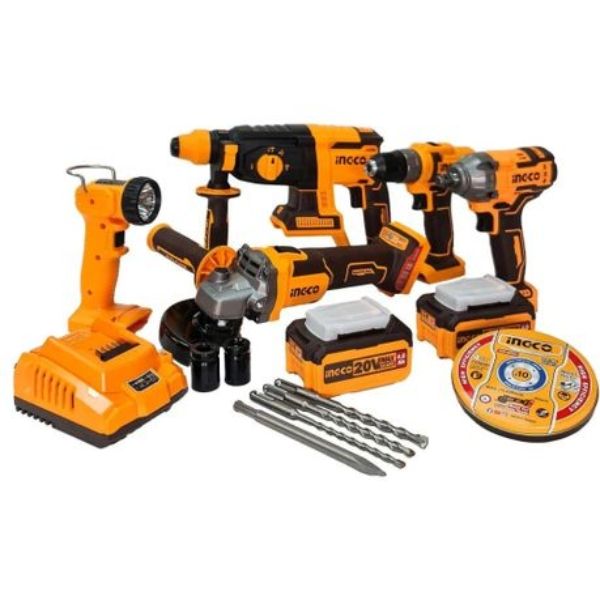 Ingco - 5 Piece Cordless Industrial Combo Kit (20V)