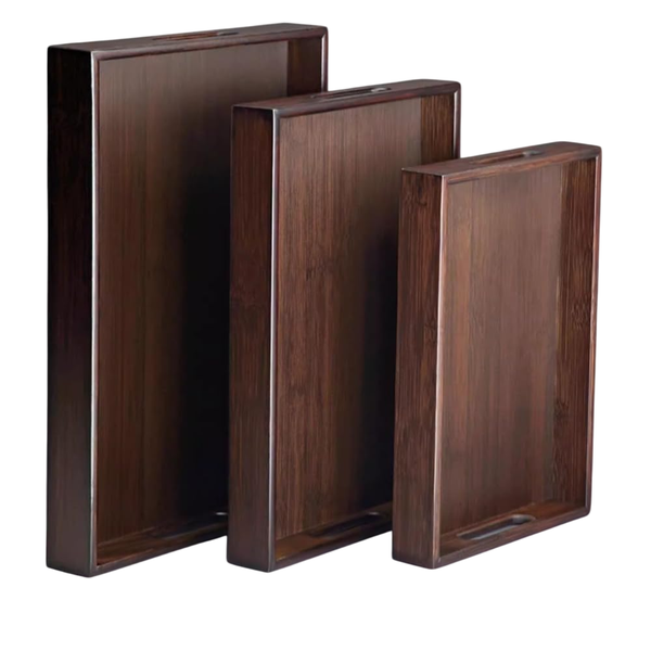 Wooden Household Tea Cup Storage Trays Set of 3