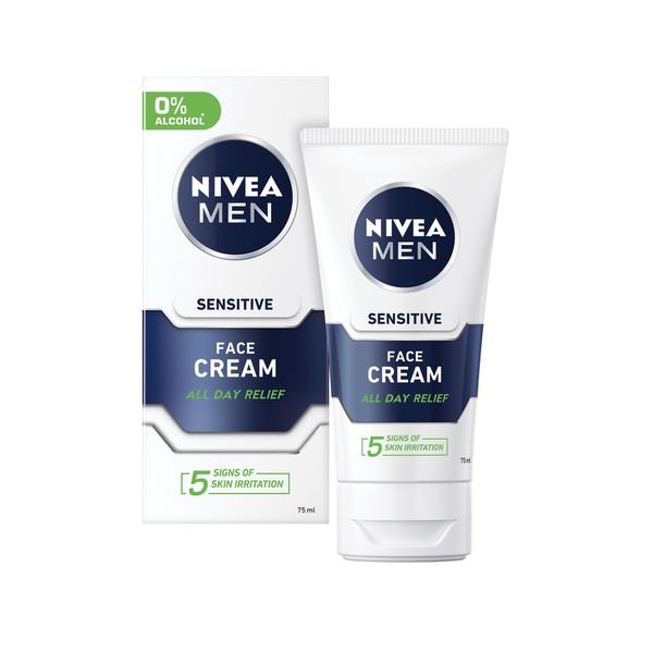 NIVEA MEN Sensitive Face Cream, with Chamomile and Vitamin E, 75ml