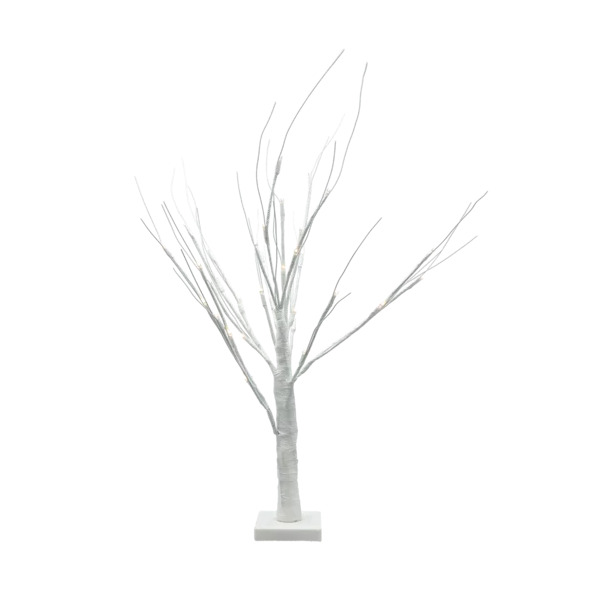 Season's Greetings White LED Battery Operated Twig Tree 75cm