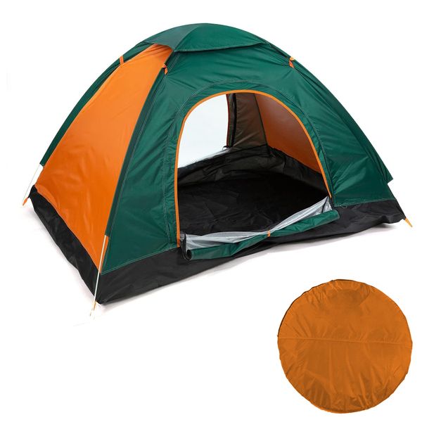 200x150cm 2 Person 2 Door Dome Pop Up Tent with Sunroof &amp; Inner Lining