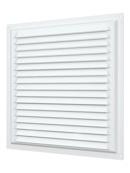 Ventilation wall cover grille 300 x 300mm square zinc coated - White