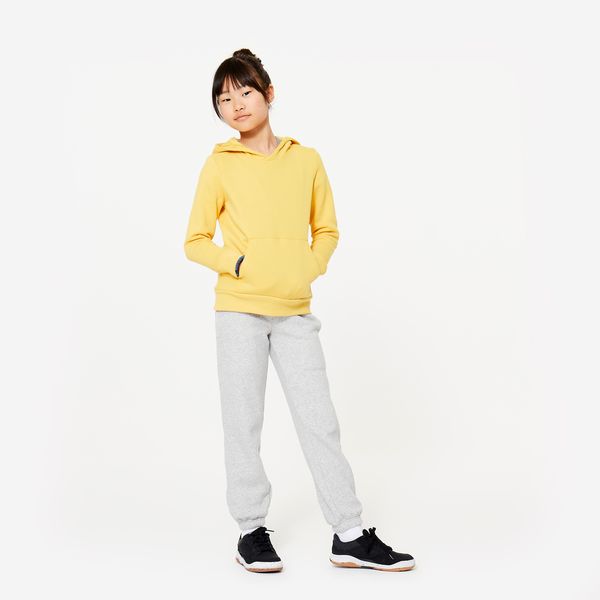 Domyos Kids' Cotton Hoodie - Mustard