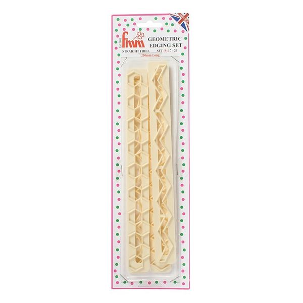 FMM Cutter Geometric Edging Fondant Cake Decoration Hexagon Zig Zag Diamond