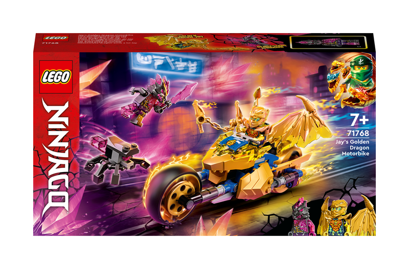 LEGO® NINJAGO® Jay’s Golden Dragon Motorbike 71768 Building Toy Set (137 Pieces)