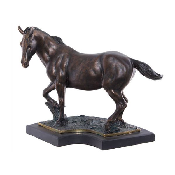 Brown Horse on Plinth Sculpture - NAJ60U1