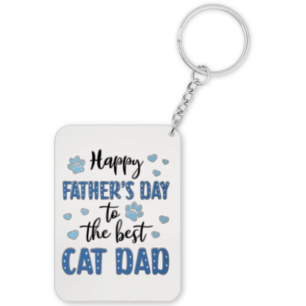 Happy Father's Day To The Best Cat Dad Gift Keyring