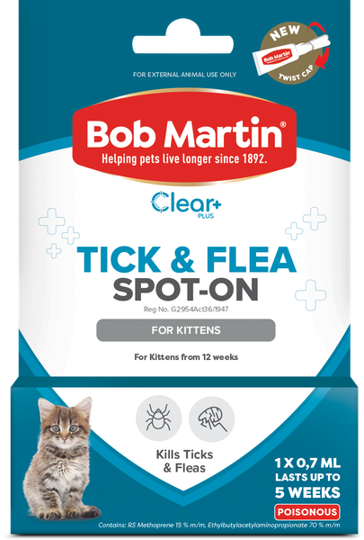 Bob Martin Clear+ Tick &amp; Flea Spot-On for Kittens