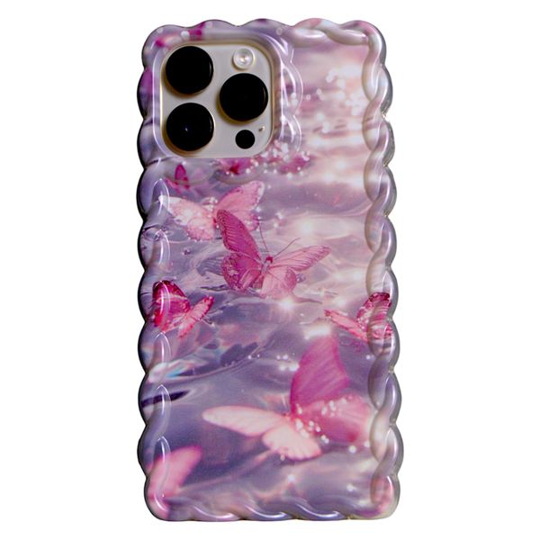 Pink and Purple - Phone Case with Butterflies - Iphone 14 Pro Max