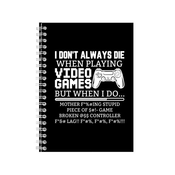 Video Games Notebook Gamer Gift Idea Writing Book A4 Notepad Pad 22