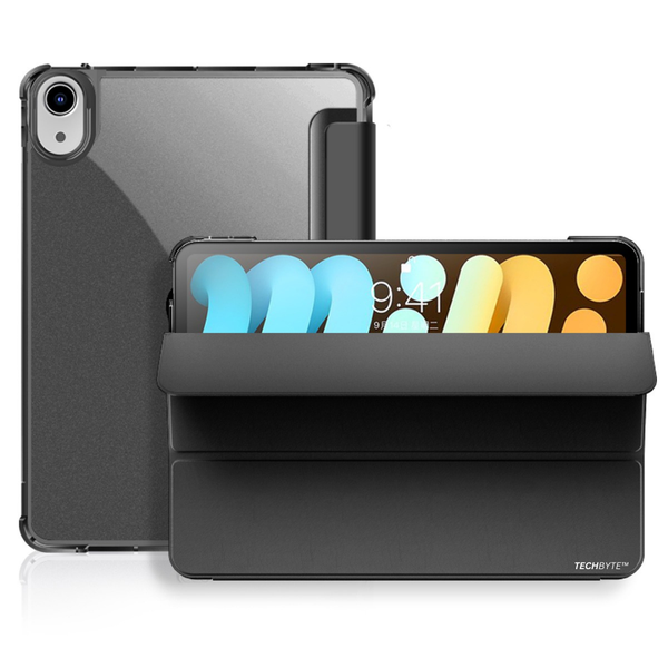 TechByte Smart Case &amp; Stand for iPad Mini 6th Generation - 8.3" - Black
