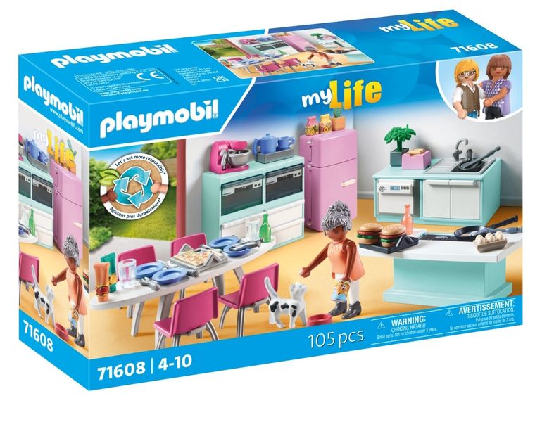 Playmobil My Life - Kitchen with Dining Table Set - 105 Pieces