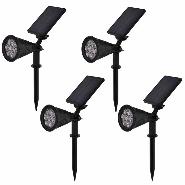 Adjustable RGB Solar Powered LED Garden Landscape Spotlights Set of 4
