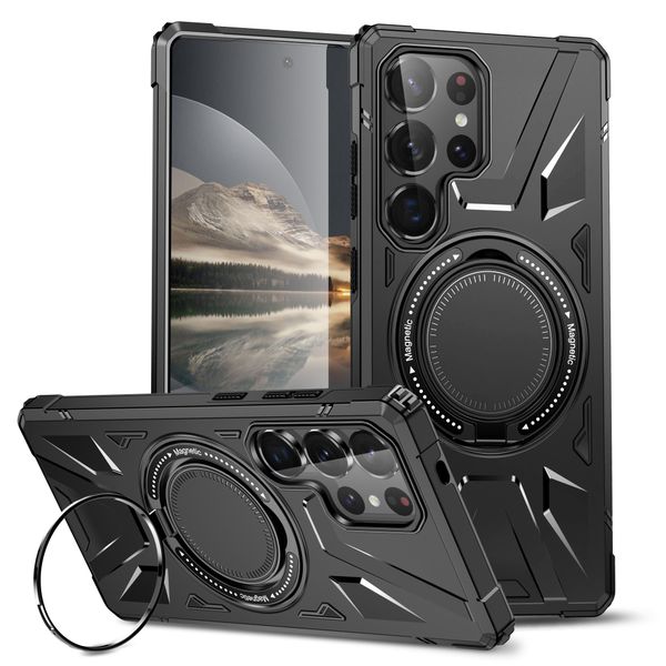 Phone Case for Galaxy S25 Ultra Shockproof Armor Hard Magnetic Stand Cover