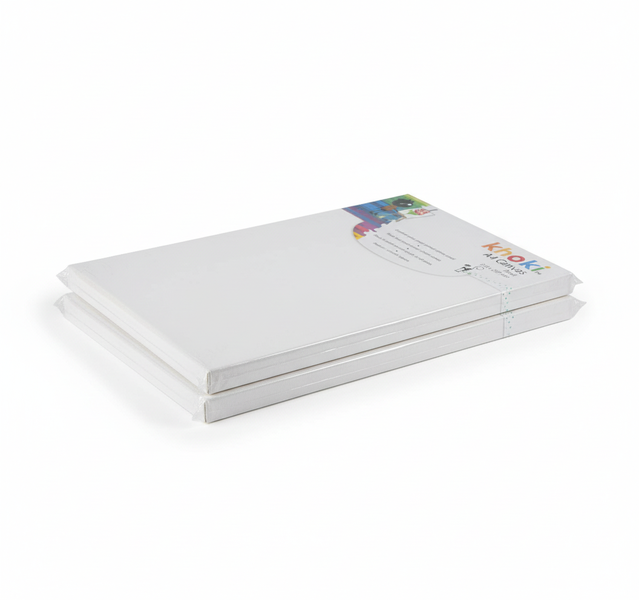 Khoki A4 Canvas Panel for Painting - Durable Acrylic and Oil - 2 Pack
