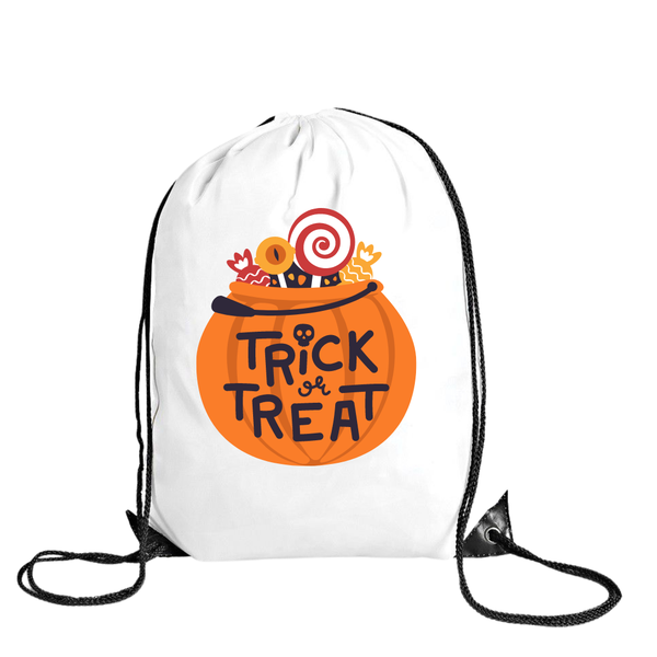 Katz Designs - Drawstring Bag -Polyester - Trick or Treat Pumpkin