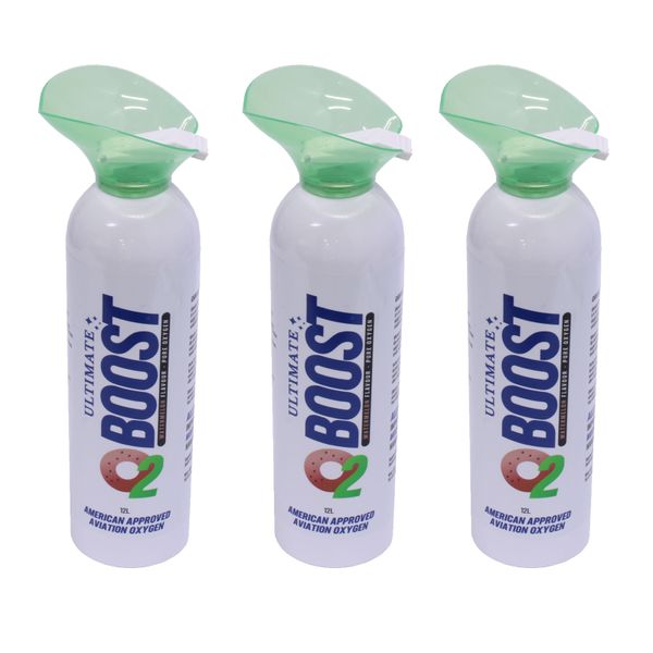 Oxygen in a Can 12 Litre O2 with Mouthpiece - Watermelon - 3 Pack