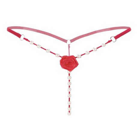 OMG Sexy Silky Rose Flower Pearl Thong Panties Lingerie - Red, Shop Today.  Get it Tomorrow!