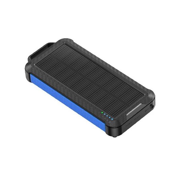 Portable Solar Rechargeable Flashlight Fast Charger Power Bank With Cables