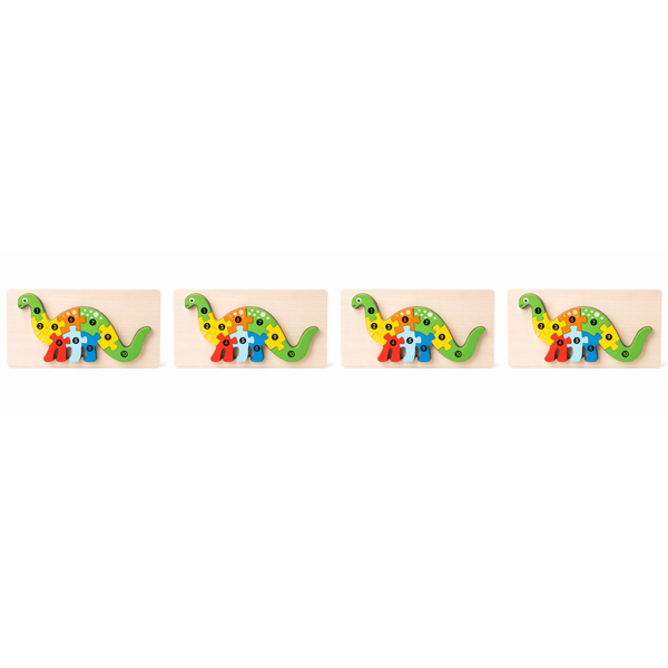 4 Pack - Educational Dragon Building Blocks - Multicolour