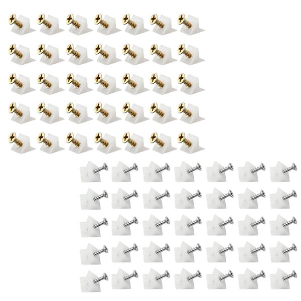 Tools DIY Plastic Drawer Wedges With Gold &amp; Silver Screws 2 Pack (100pc)