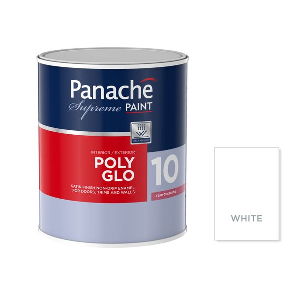Panache Supreme Polyglo Non-Drip Enamel Interior &amp; Exterior Paint 1Lt