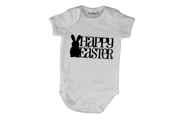 Happy Easter - Bunny Silhouette - Short Sleeve - Baby Grow
