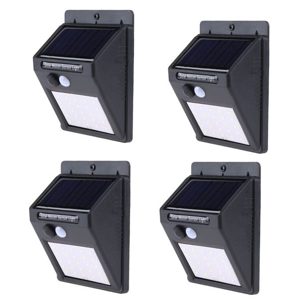 Pack Of 4 30 LED Solar Motion Sensor Wall Light