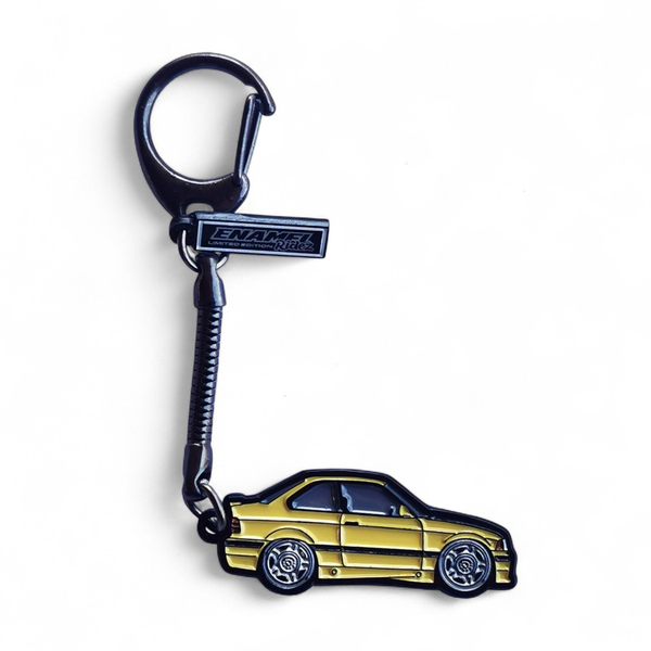 BMW E36 M3 Yellow - Die-Cast Enamel Keychain