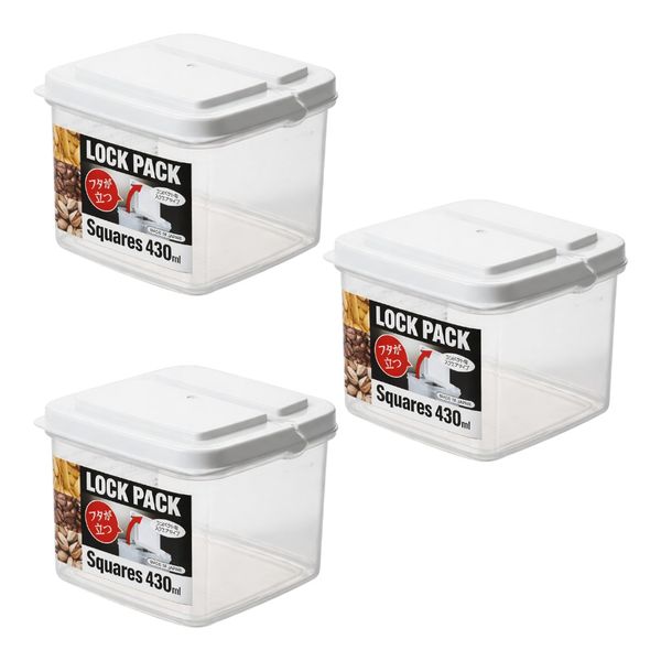3 Pack - Flip-Top Lid Food Storage Container - White