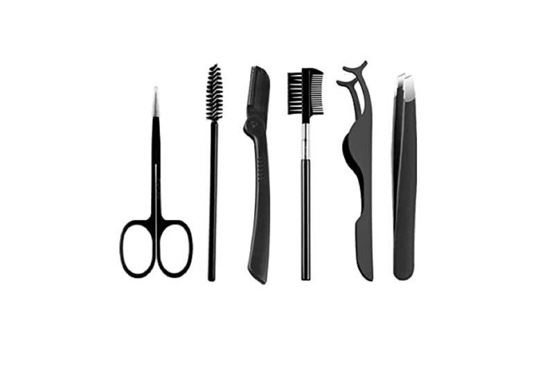 6-Piece Stainless Steel Eyebrow Grooming Kit With Functions For Shaping