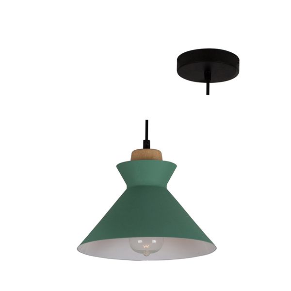 Eurolux - Charlotte Pendant 255mm Green/Wood