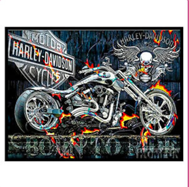 Hi - Stone - 5D Diamond Dot Picture &amp; Art - Harley Davidson- Art &amp; Crafts